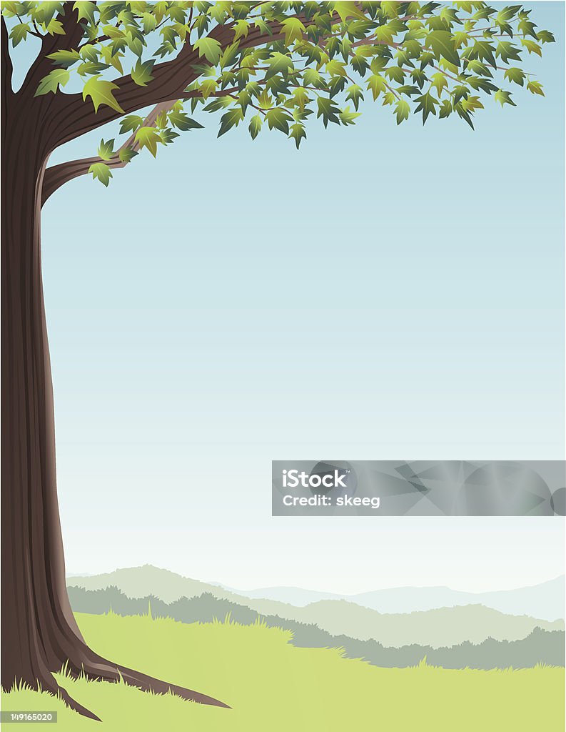 Árvore na colina verde - Royalty-free Ao Ar Livre arte vetorial