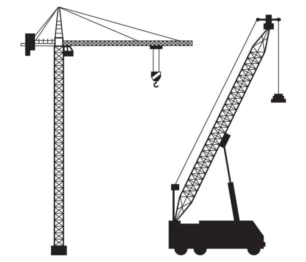 Vector illustration of Cranes vector set