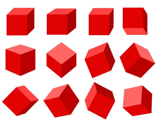 Vector illustration of Cube vector set
