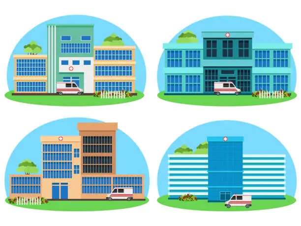 Vector illustration of Hospital building vector illustration