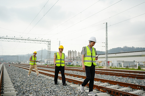 Railway personnel are patrolling the line