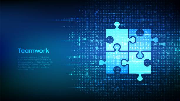 istock Teamwork icon made with currency symbols. Business Partnership. Global financial cooperation. Puzzle Team elements. Dollar, euro, yen and pound icons. Background with currency signs. Vector. 1491654731