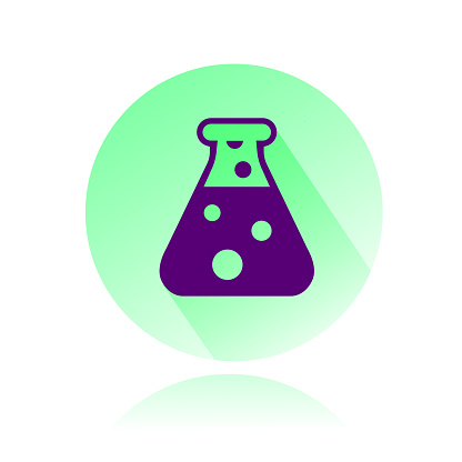 This is a vector illustration of a chemistry glass icon