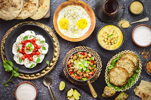 Arabic cuisine; Middle Eastern traditional breakfast. It's also Ramadan 'Suhur' or 'Sahur'. It's an Islamic term referring to the meal consumed early in the morning by Muslims before fasting.