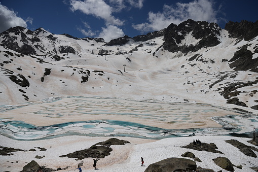 Spectacular view of Presena Glacier in the Presanella mountain group