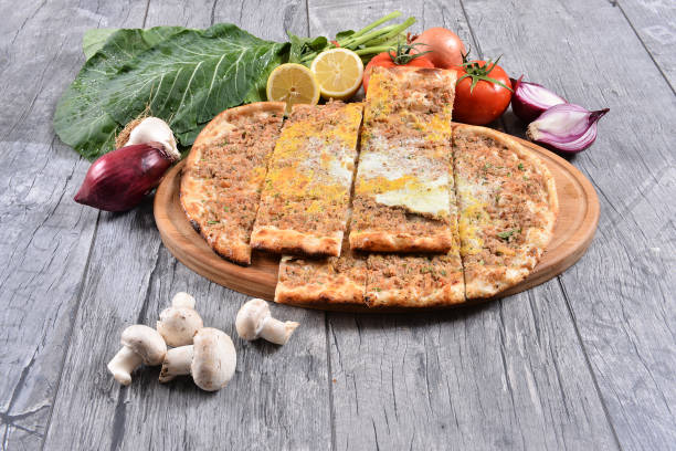 istock Pita with traditional Turkish mince and egg 1491663288