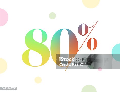 istock Gradient color abstract discount number template. Number template isolated, discount label vector stock illustration 1491666721