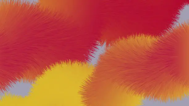 Vector illustration of Modern abstract orange and yellow gradient fur style texture on blue background