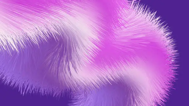 Vector illustration of Modern abstract pink and purple gradient fur style texture on blue background