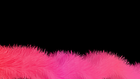 Modern abstract pink and purple gradient fur style texture on black background