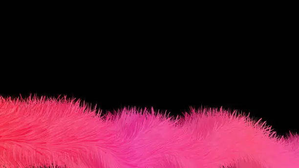 Vector illustration of Modern abstract pink and purple gradient fur style texture on black background