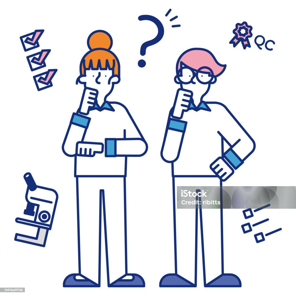 Quality Work Visual Men And Women Working In Quality Control Occupations Stock Illustration ...