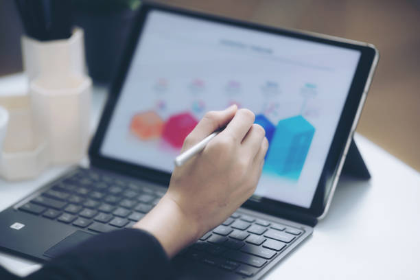 istock hipster modern graphic designer drawing working home using laptop at office. 1491671523