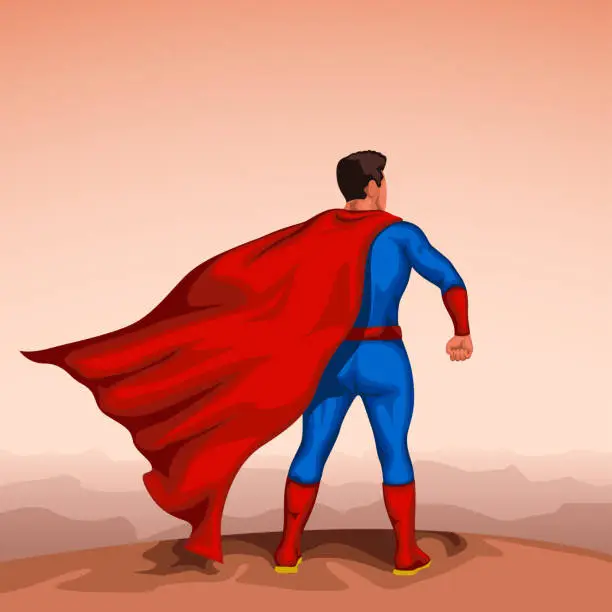 Vector illustration of super hero back