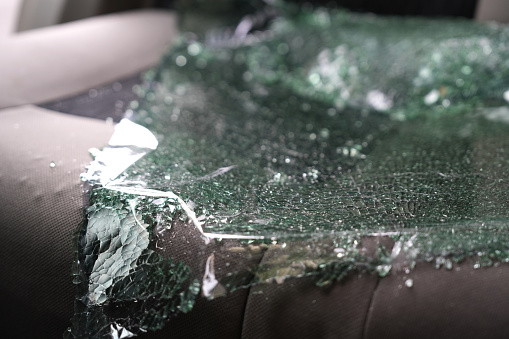 Broken Windscreen Cracked Glass Windshield Damaged Vehicle