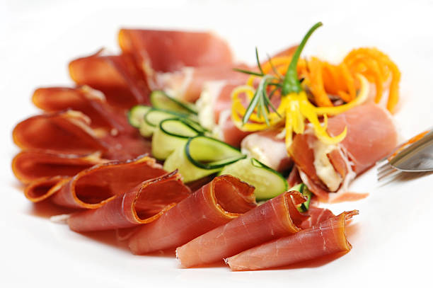istock Slices of ham rolled up 149167377