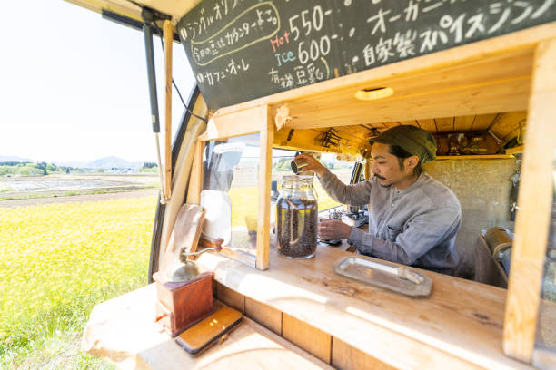 istock A man making coffee in his mobile coffee van parked outdoors 1491675105