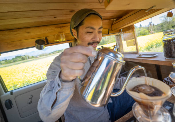 istock A man making coffee in his mobile coffee van parked outdoors 1491675115