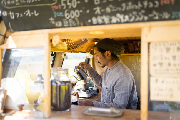 istock A man making coffee in his mobile coffee van parked outdoors 1491675123