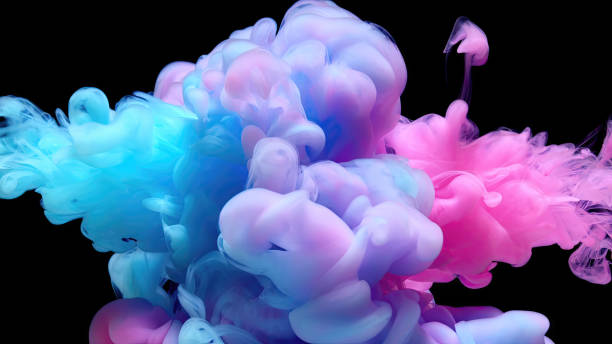 istock Pink and blue color paint 1491675204