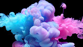 Pink and blue color paint