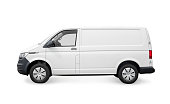 Isolated white Van / Transporter ready for branding