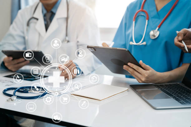 istock Medical team working on digital tablet healthcare doctor technology tablet using computer analyzed the results of medical reports at the hospital. 1491677783