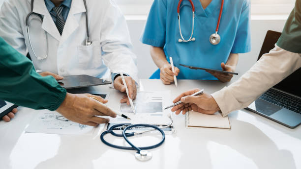 istock Medical team working on digital tablet healthcare doctor technology tablet using computer analyzed the results of medical reports at the hospital. 1491677785