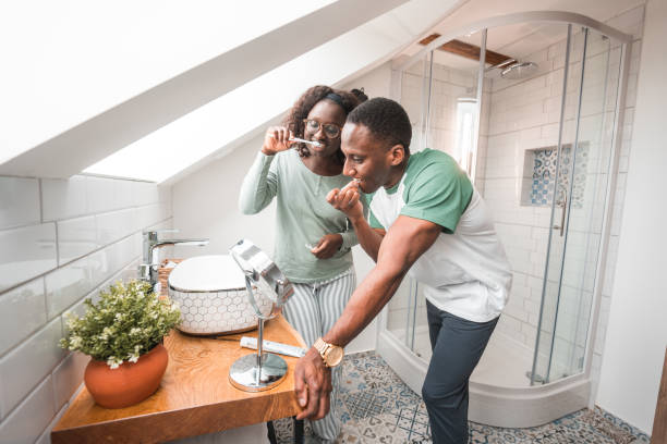 istock Handsome Young Black Couple Morning Routine 1491686269