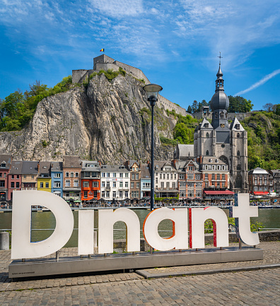 Dinant, Belgium, 04.05.2023, City of Dinant, a popular tourist city on the shores of river Meuse in belgian Ardennes