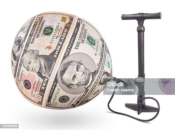 Inflating Money Stock Photo - Download Image Now - Inflating, Currency, Inflatable