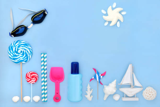 istock Beach Accessories with Sun and Sea  Protection 1491695485