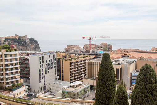 Monaco, Monaco, April 22nd 2023:- A view of the Principality of Monaco taken from the Jardin Exotique ward