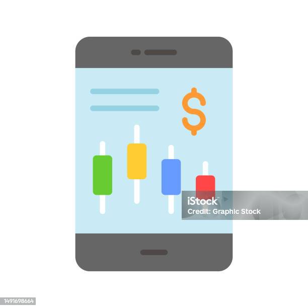 Data Chart Inside Mobile Showing Vector Of Mobile Data Analysis In ...