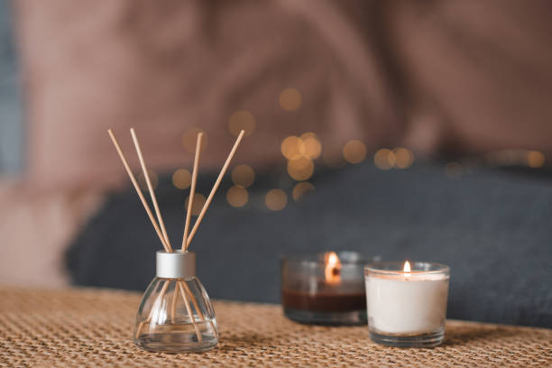 istock Cozy hygge home atmosphere with aroma sticks 1491702478