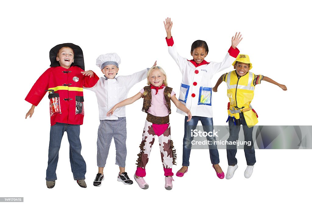 Travailleur enfants sauter - Photo de Enfant libre de droits