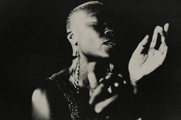 istock The female singer. 1491711483