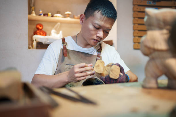 istock Handmade Wood Carving Producer 1491711519