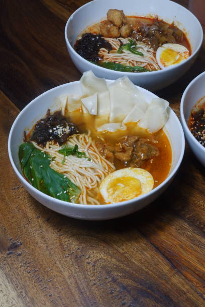 istock Ramen soup with boiled egg, mushrooms and vegetables 1491712149