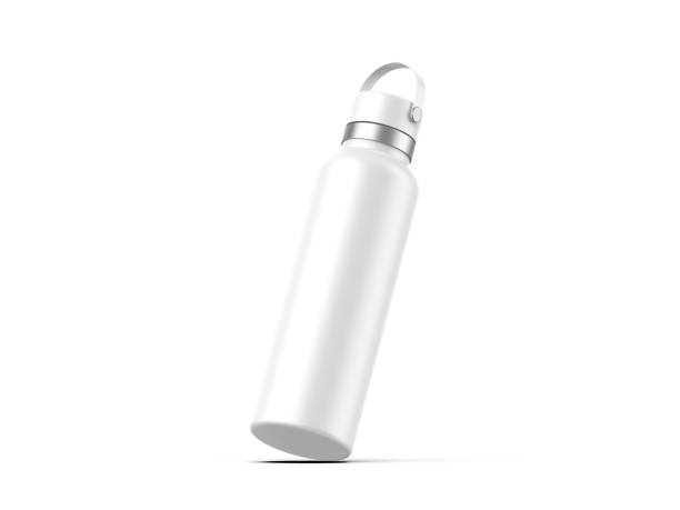 istock Blank stainless steel double wall workout bottle for branding and mockup, 3d render illustration 1491712744