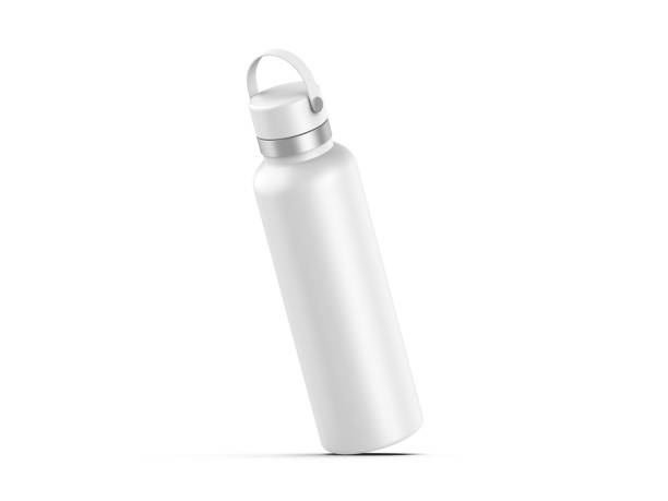 istock Blank stainless steel double wall workout bottle for branding and mockup, 3d render illustration 1491713006