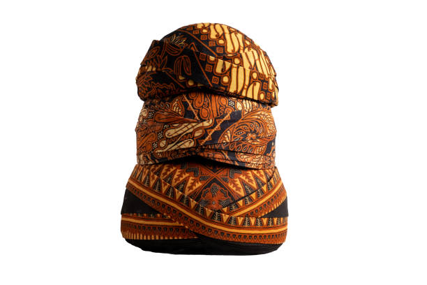 istock Javanese traditional hat batik isolated white background 1491723406