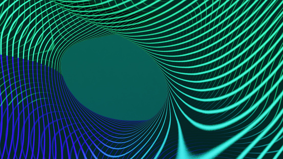 Three-dimensional golfball isolated on dark hi-tech background in binary cyberspace. 3D illustration.