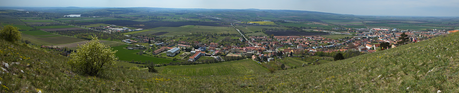 Panoramic view of the southern part of Mikulov,Moravia,Czech republic,Europe