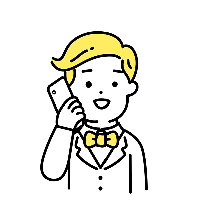 Illustration Series of Cute Person _ A rich man_ Communication