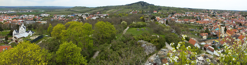 View of the town from Kozi Hradek in Mikulov, Moravia, Czech republic, Europe