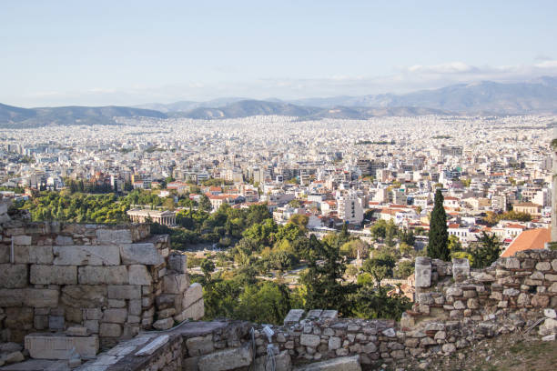 istock Beautiful view of Athens landscape 1491733892