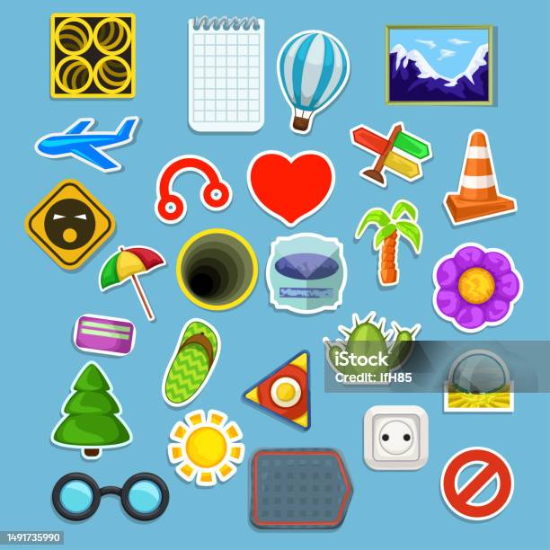 Stockmage Sticker Big Stickers Set Stock Illustration - Download Image Now - Adventure ...