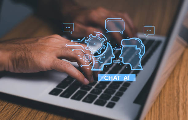 istock Chat with AI, Artificial Intelligence. Adult man chatting with a smart AI or artificial intelligence using an artificial intelligence chatbot developed, Futuristic technology transformation. 1491738039