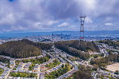 Aerial View from Twin Peaks to Downtown San Francisco